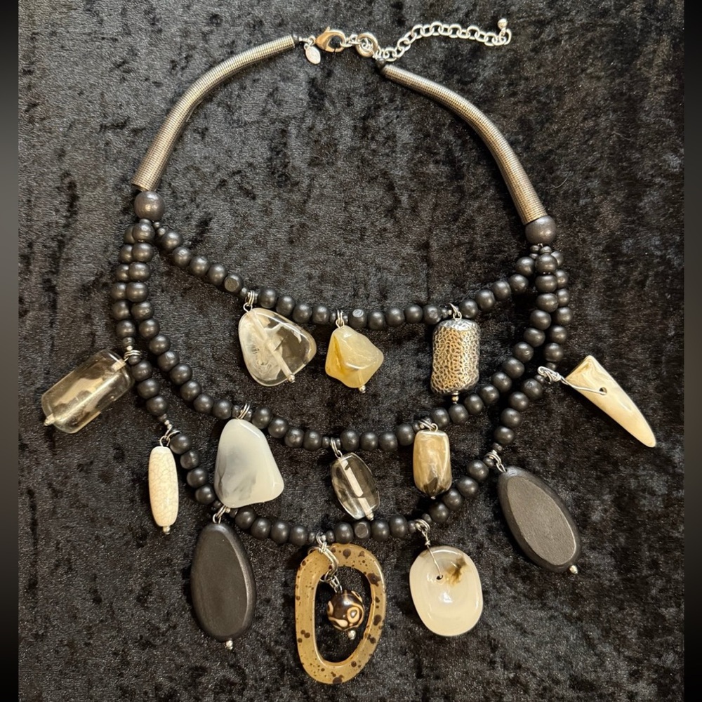 Chico’s Chunky Boho Multi-Strand Statement Neckla… - image 3